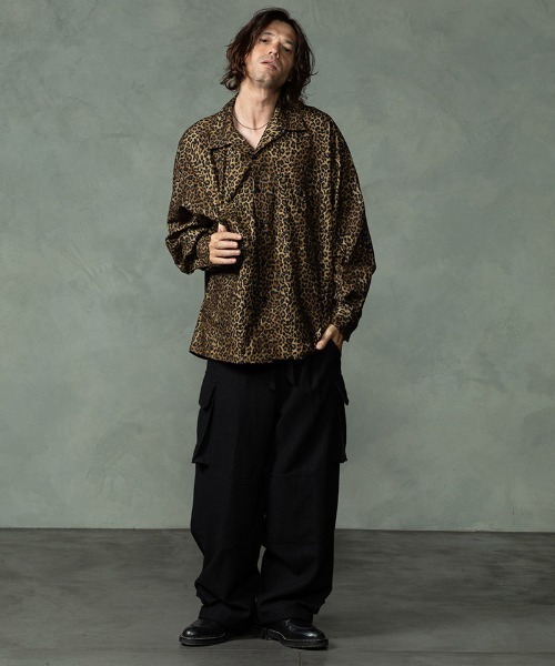 EGO TRIPPING(エゴトリッピング)の「ms6588-LEOPARD FLANNEL SHIRTS レオパードフランネルシャツ(616752)(シャツ/ブラウス・メンズ・ネイビー/ベージュ・46/48)」の22枚目の写真