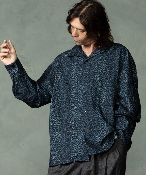 EGO TRIPPING(エゴトリッピング)の「ms6588-LEOPARD FLANNEL SHIRTS レオパードフランネルシャツ(616752)(シャツ/ブラウス・メンズ・ネイビー/ベージュ・46/48)」の13枚目の写真