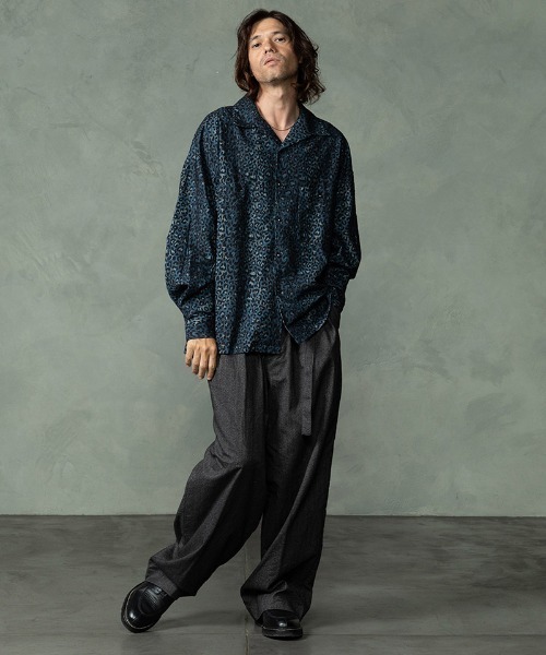 EGO TRIPPING(エゴトリッピング)の「ms6588-LEOPARD FLANNEL SHIRTS レオパードフランネルシャツ(616752)(シャツ/ブラウス・メンズ・ネイビー/ベージュ・46/48)」の14枚目の写真