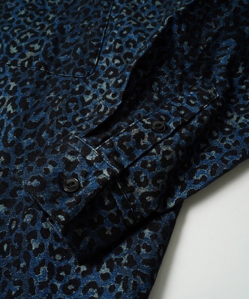 EGO TRIPPING(エゴトリッピング)の「ms6588-LEOPARD FLANNEL SHIRTS レオパードフランネルシャツ(616752)(シャツ/ブラウス・メンズ・ネイビー/ベージュ・46/48)」の11枚目の写真