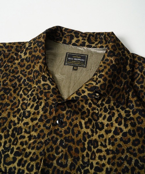 EGO TRIPPING(エゴトリッピング)の「ms6588-LEOPARD FLANNEL SHIRTS レオパードフランネルシャツ(616752)(シャツ/ブラウス・メンズ・ネイビー/ベージュ・46/48)」の5枚目の写真