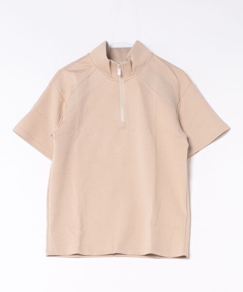aimoha(アイモハ)の「【mens】ハーフジップ ハイネック 半袖Tシャツ(Tシャツ/カットソー・メンズ・ベージュ/ライトグレー/ブラック・XL/L/M/S)」の3枚目の写真