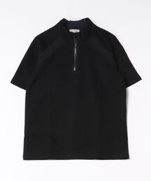 【mens】ハーフジップ ハイネック 半袖Tシャツ