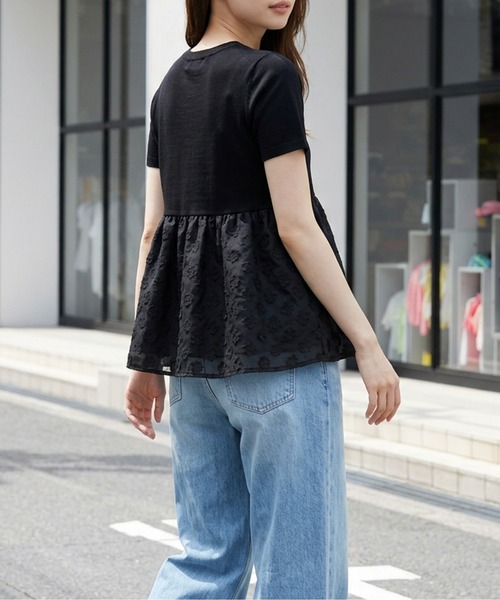 SUGAR BISKET(シュガービスケット)の「花柄ジャガード ペプラムカットソー(Tシャツ/カットソー・レディース・ホワイト/ブラック・フリー)」の20枚目の写真