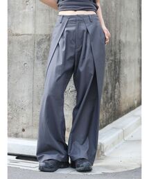 ワイドシルエットスラックスパンツ