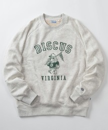 【71】【DISCUS/ディスカス】オーバルワッペン ワンポイント 裏ボア プリントスウェット/ユニセックス/レディース/メンズ