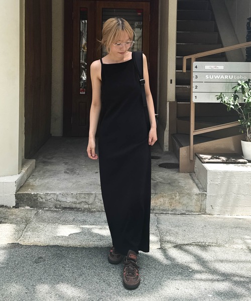 CANAL JEAN(キャナルジーン)の「El mar リブキャミロングワンピース(ワンピース・レディース・ブラウン/ブラック・ONE SIZE)」の5枚目の写真