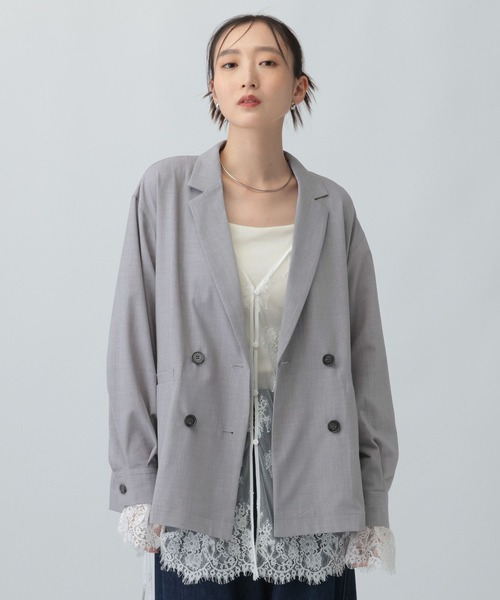 LEPSIM(レプシィム)の「TRルーズWブレスト長袖ジャケット 1051024(テーラードジャケット・レディース・ブラウン/グレー/ブラック・FREE)」の2枚目の写真