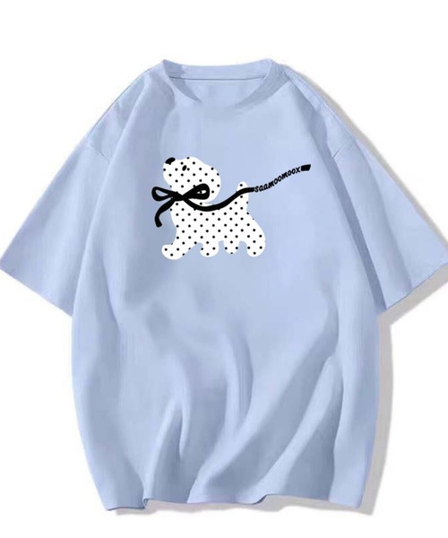 HALEY PESCA(ヘーリーペスカ)の「HALEY PESCA/ドットアニマルプリント 半袖Tシャツ(Tシャツ/カットソー・レディース・グレー/ブルー/ネイビー/ブラック/ライトグレー・SMALL/MEDIUM)」の1枚目の写真