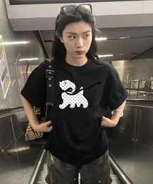 HALEY PESCA/ドットアニマルプリント 半袖Tシャツ