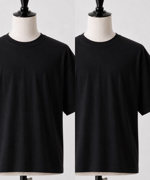 OXA(オグザ)の「【2パック】ショート無地半袖Tシャツ 80013(Tシャツ/カットソー・メンズ・ホワイト×ブラック/ブラック/ホワイト・LARGE/MEDIUM/SMALL/X-LARGE)」の3枚目の写真