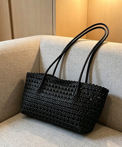 LA VORAGINE(ラ ヴォラジネ)の「カラー メルカドバッグ / かごバッグ 2点セットポーチ付き(かごバッグ・レディース・BROWN/Yellow/White/グリーン/Red/Black・FREE)」の22枚目の写真