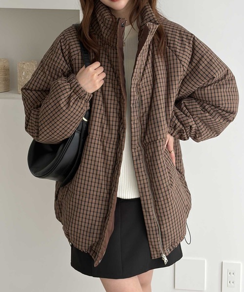 GeeRA(ジーラ)の「チェック中綿ダブルジップブルゾン(ブルゾン・レディース・グリーン系その他/ブラウン系その他・X-LARGE/LARGE/MEDIUM)」の1枚目の写真