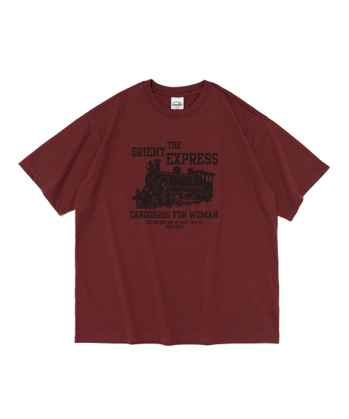 CARGOBROS FOR WOMAN(カーゴブロスフォーウィメン)の「オリエントエクスプレス 半袖Tシャツ (ワイン)(Tシャツ/カットソー・レディース・その他・SMALL/MEDIUM/LARGE/X-LARGE/2XL)」の1枚目の写真