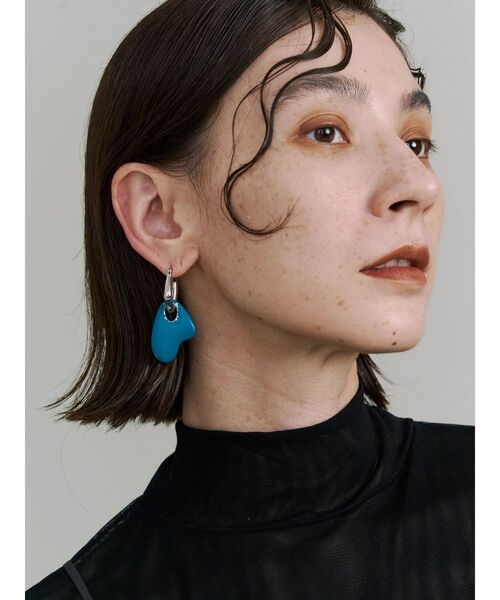 UN3D.（アンスリード）の「2WAY PLUMP PIERCE / 2ウェイプランプピアス（ピアス（両耳用）・レディース・ボルドー/ターコイズブルー/その他1・FREE）」の5枚目の写真