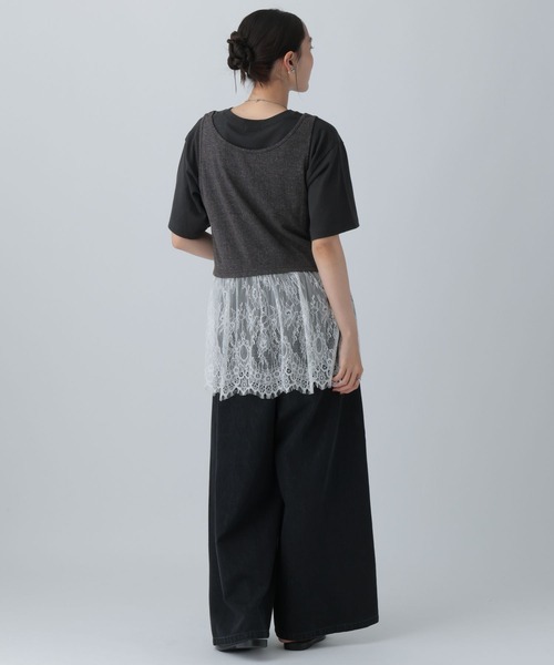 LEPSIM(レプシィム)の「変形テレコレースドッキングノースリーブ 1057217(Tシャツ/カットソー・レディース・グレー/ブラック/チャコールグレー・FREE)」の20枚目の写真