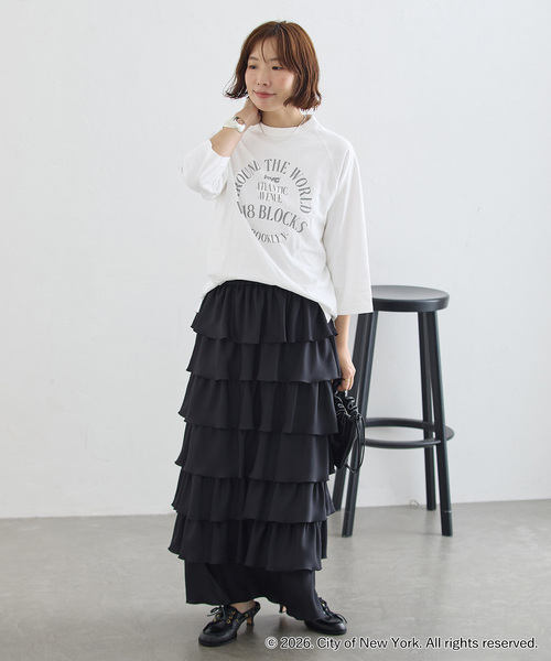 journal standard L'essage(ジャーナルスタンダードレサージュ)の「ラグランピグメントTシャツ(NYC)(Tシャツ/カットソー・レディース・ブラウン/ホワイト・FREE)」の3枚目の写真