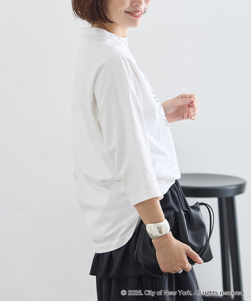 journal standard L'essage(ジャーナルスタンダードレサージュ)の「ラグランピグメントTシャツ(NYC)(Tシャツ/カットソー・レディース・ブラウン/ホワイト・FREE)」の5枚目の写真