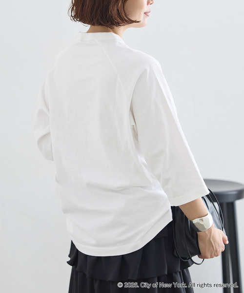 journal standard L'essage(ジャーナルスタンダードレサージュ)の「ラグランピグメントTシャツ(NYC)(Tシャツ/カットソー・レディース・ブラウン/ホワイト・FREE)」の6枚目の写真