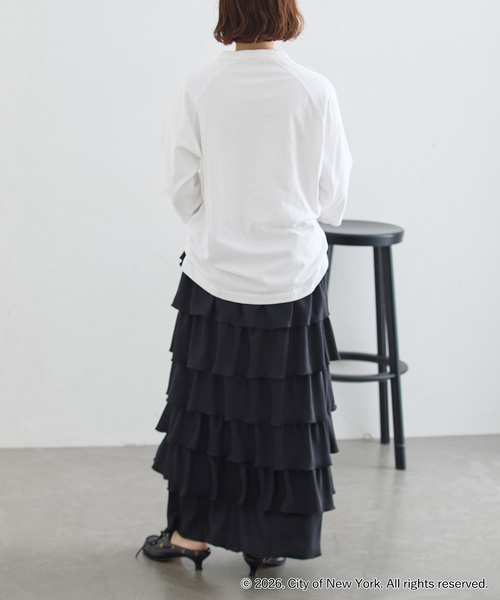 journal standard L'essage(ジャーナルスタンダードレサージュ)の「ラグランピグメントTシャツ(NYC)(Tシャツ/カットソー・レディース・ブラウン/ホワイト・FREE)」の9枚目の写真
