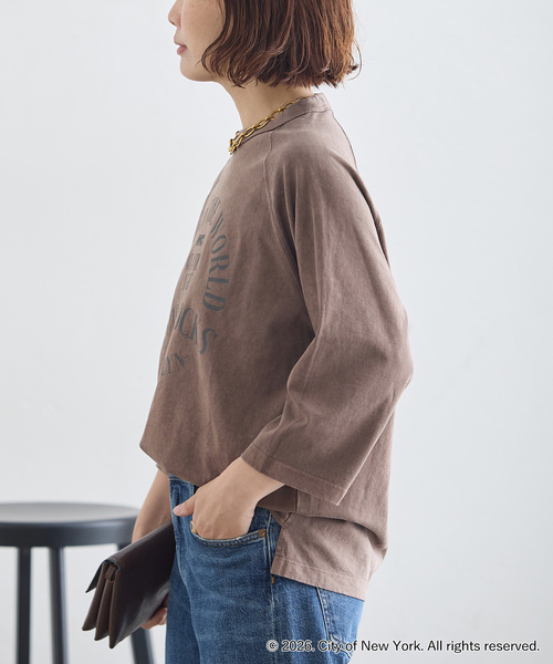 journal standard L'essage(ジャーナルスタンダードレサージュ)の「ラグランピグメントTシャツ(NYC)(Tシャツ/カットソー・レディース・ブラウン/ホワイト・FREE)」の11枚目の写真