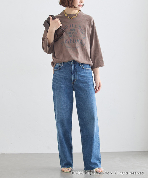 journal standard L'essage(ジャーナルスタンダードレサージュ)の「ラグランピグメントTシャツ(NYC)(Tシャツ/カットソー・レディース・ブラウン/ホワイト・FREE)」の13枚目の写真