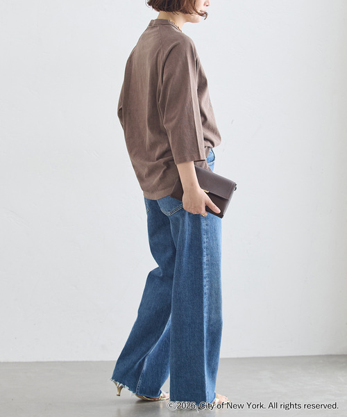 journal standard L'essage(ジャーナルスタンダードレサージュ)の「ラグランピグメントTシャツ(NYC)(Tシャツ/カットソー・レディース・ブラウン/ホワイト・FREE)」の14枚目の写真