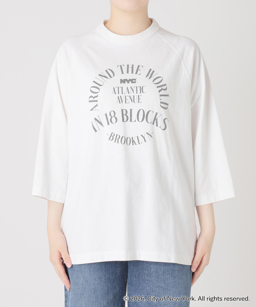 journal standard L'essage(ジャーナルスタンダードレサージュ)の「ラグランピグメントTシャツ(NYC)(Tシャツ/カットソー・レディース・ブラウン/ホワイト・FREE)」の16枚目の写真