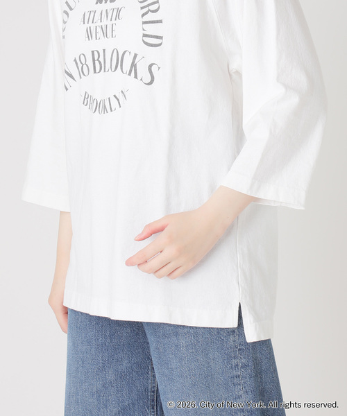 journal standard L'essage(ジャーナルスタンダードレサージュ)の「ラグランピグメントTシャツ(NYC)(Tシャツ/カットソー・レディース・ブラウン/ホワイト・FREE)」の21枚目の写真