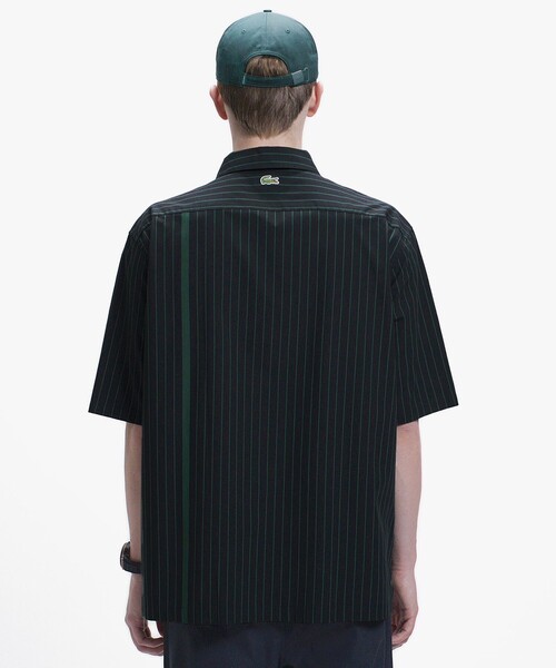 LACOSTE（ラコステ）の「パネルストライプ オープンシャツ（シャツ/ブラウス・メンズ・ダークグリーン/オフホワイト/ブラック・39/38/40/41）」の5枚目の写真