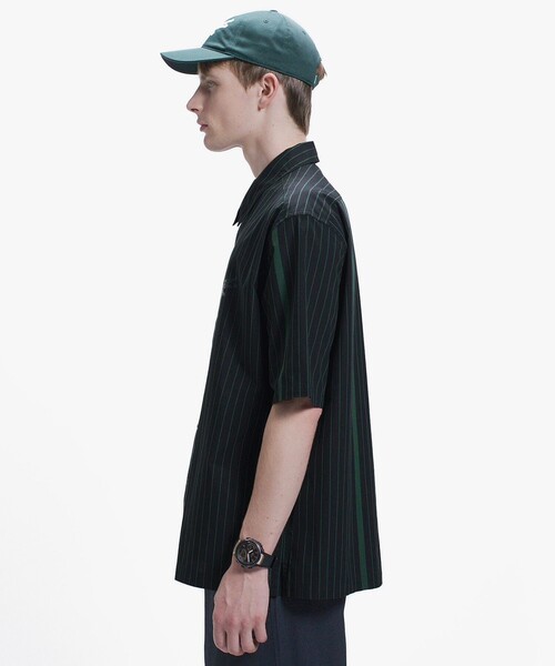 LACOSTE（ラコステ）の「パネルストライプ オープンシャツ（シャツ/ブラウス・メンズ・ダークグリーン/オフホワイト/ブラック・39/38/40/41）」の8枚目の写真