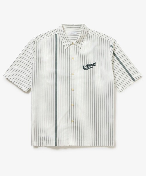 LACOSTE（ラコステ）の「パネルストライプ オープンシャツ（シャツ/ブラウス・メンズ・ダークグリーン/オフホワイト/ブラック・39/38/40/41）」の19枚目の写真