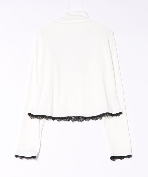 ViViDAY(ビビデー)の「リボン柄ハイネックトップス(Tシャツ/カットソー・レディース・ホワイト/ブラック・M)」の9枚目の写真