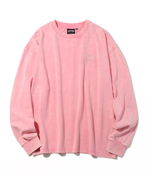 THRASHER(スラッシャー)の「【THRASHER/スラッシャー】スノーウォッシュ加工 カスレプリント ロングスリーブTシャツ(Tシャツ/カットソー・メンズ・グレー/ピンク/ブラック・L/XL/M)」の12枚目の写真