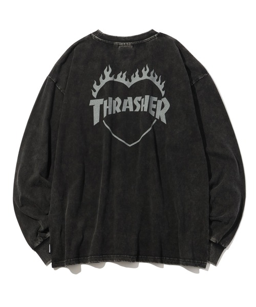 THRASHER(スラッシャー)の「【THRASHER/スラッシャー】スノーウォッシュ加工 カスレプリント ロングスリーブTシャツ(Tシャツ/カットソー・メンズ・グレー/ピンク/ブラック・L/XL/M)」の10枚目の写真