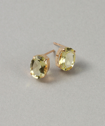 Lilas | レモンクォーツスタッドピアス K10(両耳)(ピアス(両耳用))