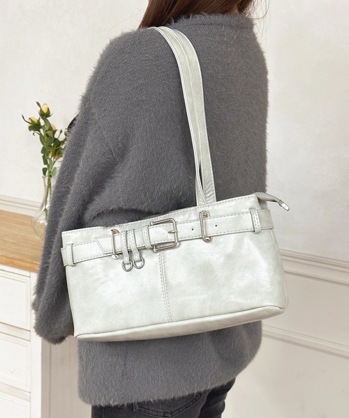 apres jour（アプレジュール）の「【apresjour ×ARIAZ】ベルトデザインハンドバッグ（ハンドバッグ・レディース・ピンク/ブラック/シルバー・FREE）」の3枚目の写真