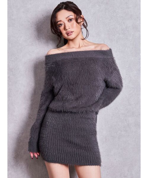 GYDA(ジェイダ)の「オフショルデザインシャギーニットワンピース(ワンピース・レディース・オフホワイト/ベージュ/チャコールグレー/ブラック・FREE)」の22枚目の写真