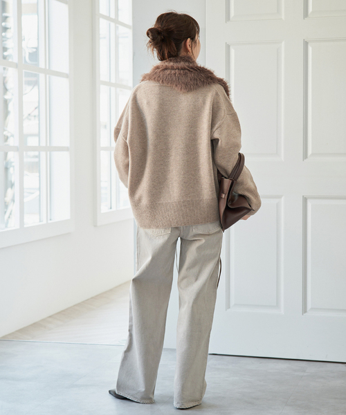 Spick & Span(スピックアンドスパン)の「ウールカシミヤクルーネックプルオーバー(ニット/セーター・レディース・グレー/ブラウン/ブルー/ベージュ系その他/ピンク系その他・FREE)」の6枚目の写真