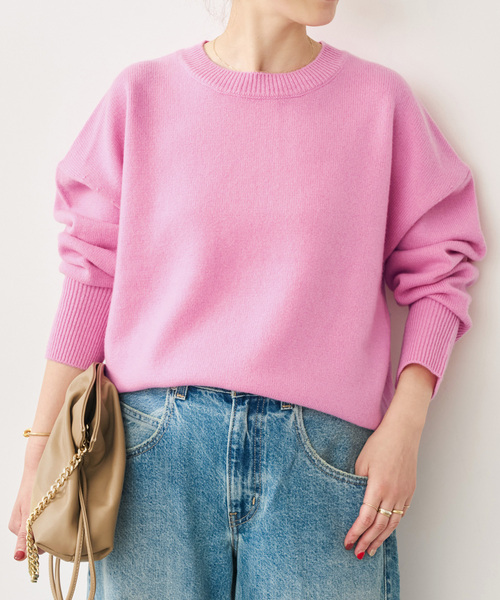 Spick & Span(スピックアンドスパン)の「ウールカシミヤクルーネックプルオーバー(ニット/セーター・レディース・グレー/ブラウン/ブルー/ベージュ系その他/ピンク系その他・FREE)」の7枚目の写真