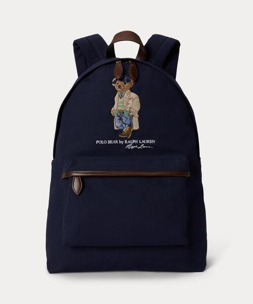 POLO RALPH LAUREN(ポロ ラルフ ローレン)の「Polo ベア キャンバス バックパック(バックパック/リュック・メンズ・ネイビー系1・ONE)」の1枚目の写真