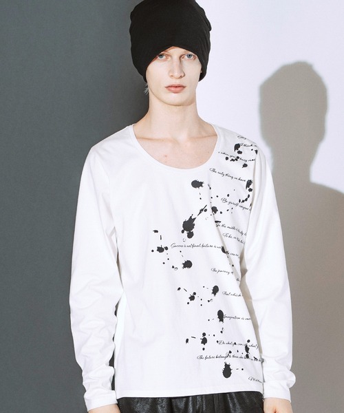 NO ID.(ノーアイディ)の「【NO ID.】Archive of Thought Print Pullover / アーカイブ オブ ソート プリント プルオーバー(Tシャツ/カットソー・メンズ・ブラック/ホワイト・2/1)」の1枚目の写真