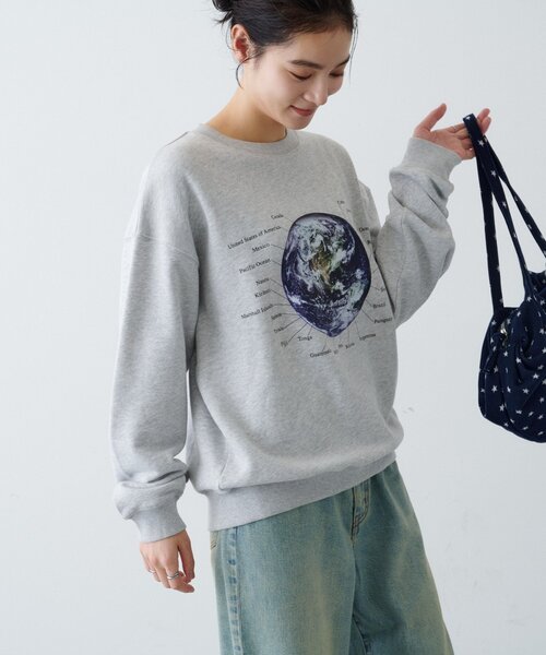 CIAOPANIC TYPY(チャオパニックティピー)の「【ZOZO限定】【UNISEX】MOON/EARTHスウェット(スウェット・レディース・ブラック/ホワイト/グレー/ブラック系その他・MEDIUM/LARGE)」の6枚目の写真