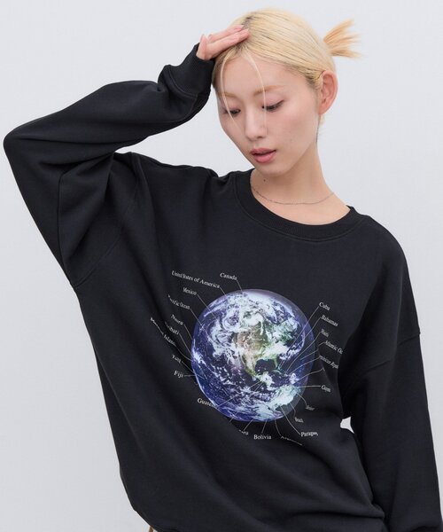 CIAOPANIC TYPY(チャオパニックティピー)の「【ZOZO限定】【UNISEX】MOON/EARTHスウェット(スウェット・レディース・ブラック/ホワイト/グレー/ブラック系その他・MEDIUM/LARGE)」の13枚目の写真