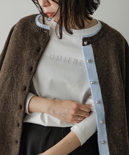 Bab(バブ)の「【一枚でもインナー使いにもおすすめ◎】デザインプリントアソートロンT(Tシャツ/カットソー・レディース・オフホワイト/チャコールグレー/ブラウン・FREE)」の6枚目の写真