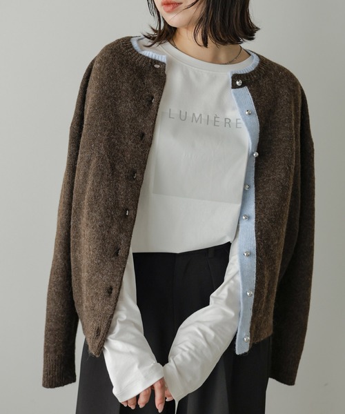 Bab(バブ)の「【一枚でもインナー使いにもおすすめ◎】デザインプリントアソートロンT(Tシャツ/カットソー・レディース・オフホワイト/チャコールグレー/ブラウン・FREE)」の7枚目の写真