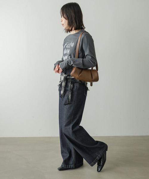 Bab(バブ)の「【一枚でもインナー使いにもおすすめ◎】デザインプリントアソートロンT(Tシャツ/カットソー・レディース・オフホワイト/チャコールグレー/ブラウン・FREE)」の13枚目の写真