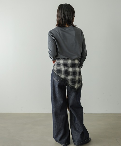 Bab(バブ)の「【一枚でもインナー使いにもおすすめ◎】デザインプリントアソートロンT(Tシャツ/カットソー・レディース・オフホワイト/チャコールグレー/ブラウン・FREE)」の17枚目の写真