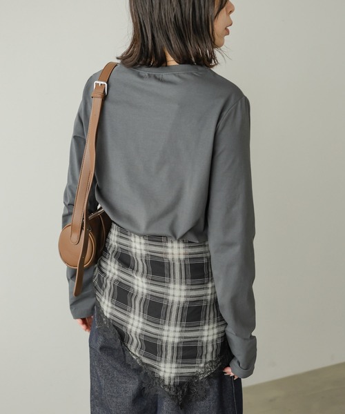 Bab(バブ)の「【一枚でもインナー使いにもおすすめ◎】デザインプリントアソートロンT(Tシャツ/カットソー・レディース・オフホワイト/チャコールグレー/ブラウン・FREE)」の18枚目の写真