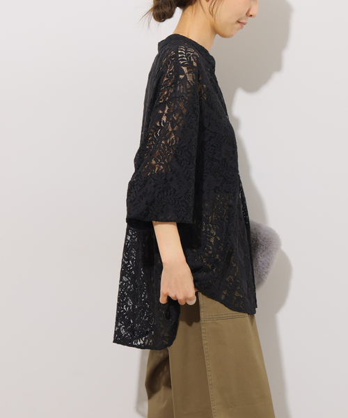 JOURNAL STANDARD relume(ジャーナルスタンダード レリューム)の「レースカシュクールシャツ(シャツ/ブラウス・レディース・ブラック/ホワイト・FREE)」の7枚目の写真